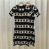 Casual Dresses Women Fashion Summer Knitting Contrast Striped Love Hearts Pullover Soft Knitted Frocks Slim A-Line Lady Short Vestidos