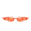 Zonnebril Fshion Flame Wave randloze bril Vintage Outdoor Cycling Eye Party Cosplay Eyewear Accessoires