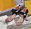 مصمم صندل Stiletto Summer Fashion Women’s Shoes مدببة إصبع القدم جميل Bow Trend Canvas Office Shoes