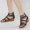 Kleid Schuhe Sandalen Sommer Weibliche Reißverschluss Mischfarben Plattform Keile 5 cm Ferse Römischen Fisch Mund Keil Damen Schuhe