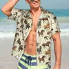 Chemises décontractées pour hommes Chemise hawaïenne Plage Coucher de soleil Cheval Blouses Cool Animal Print Tendance Homme Manches courtes Y2K Street Tops