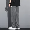 Letnie miękkie lyocell tkaniny dżinsy cienkie luźne spodni sznurka elastyczna talia Korea zwykłe spodnie plus m-5xl 240321