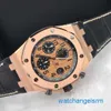 Famoso relógio de pulso AP Royal Oak Offshore Series Precision Steel 18k Rose Gold Máquinas automáticas 42 mm Exibição de data Função de tempo Relógio masculino 26470OR.OO.A002CR.01