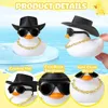 Sand Play Water Fun 48 Sets Cowboy Rubber Duck Squeaky Duck Yellow Rubber Duck Bath Party Toy Duckies Car Rubber Dashboard Decoration Baby Bath Toys 240321