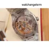 Designer Orologio da polso AP Owatch da polso 41mm Silver White Royal Oak Series 15500 Movimento meccanico automatico con garanzia e custodia per orologi in acciaio premium