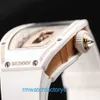 Lässige Armbanduhr Unisex RM-Armbanduhr Damenserie Rm07-01 Black Lip 18 Karat Roségold Schneediamant Automatische mechanische Damenuhr aus weißer Keramik Damenuhr Black Lip