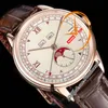 Historiques Тройной календарь 3100V A4400 Автоматические мужские часы TWF 40 мм MoonPhase Розовое золото Бежевый циферблат Коричневый кожаный Super Edition Puretime Reloj Hombre PTVC f2