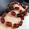 Braccialetti di collegamento Natural Blood Opal Pixiu Bracciale Donna Trendy Reiki Healing Elastic Yoga Energy Braccialetto Gioielli Regalo 1 pz