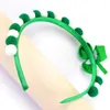 Accessoires pour cheveux 2 pièces cerceaux de la Saint-Patrick chapeaux mignons bandeaux de boule de peluche bandeau de trèfle de Shamrock chanceux accessoire de fête pour filles