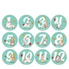 Gift Wrap 12pcs/set January-December Flower Number Month Label Baby Birthday Party Decor Colorful Sticker Record Growth