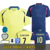 Maglia da calcio Svezia 2024 Euro Cup IBRAHIMOVIC 2025 Squadra nazionale svedese 24 25 Maglia da calcio Kit per bambini Set Home Giallo Trasferta Blu navy Uniforme da uomo LARSSON FORSBERG