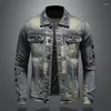 Herrjackor 2024 vinter denim jacka manlig trenchrock trend casual jacks män klassisk stil full m-4xl