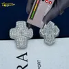 Bijoux de créateurs Vente chaude S925 Nouveautés Glacé Hip Hop GRA 925 Argent VVS Moissanite Baguette Diamant Bague Croix Pour Hommes