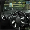 Andra inre tillbehör bil ABS Central Control Dash Board Decoration er Chrome för Jeep Wrangler JK 2007-2010 Drop Delivery Mobi A OT1XR