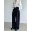 Pantaloni da completo neri larghi Abito da uomo oversize della società della moda Pantaloni formali da ufficio larghi coreani a gamba larga 240318