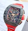 Top RM Watch Titanium Watch RM011 NTPT Carbon Fiber Lotus Team Limited Edition Fashion Leisure Business