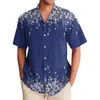 Men's Casual Shirts Hawaiian For Men 3d Grass Print Street Designer Short Sleeved Oversized Shirt High-quality Clothing Beach Top