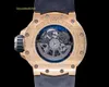 Bellissimo orologio da polso RM Collezione di orologi da polso RM028 Cinturino automatico in oro rosa per immersioni, scatola e carta