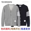 Hoodies pour hommes Sweatshirts TB Browin New TB Pure Cotton Yarn Dyed Mabet for Men and Women Style Style Casual Cardigan Base