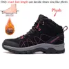 Fitness Shoes Winter Women Ankle Suede Leather Hiking Boots Outdoor Trekking Plush Warm Mountain Tracking Climbing