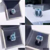 Band Rings Chinese Style Square Sea Treasure Adjustable Topaz Index Finger Ring Drop Delivery Jewelry Otqsm