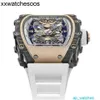 Ys Top Clone Factory RichaMill Tourbillon Uhrwerk Top RM2101 Herrenuhren Schwungrad Hohlkohlefaser Automatik