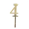 Décoration de fête Numéro d'or 0-9 Mirror Cake Toppers For Kids Womens Mens Birthday Wedding Anniversary Days décorations