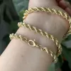 Correntes Real 18k Gold Rope Link Chain 6mm Grosso Hiphop Fine Jewelry Colar Atacado Fábrica