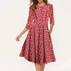 Feestjurken Dames Elegante maxi-jurk Boho Hoge taille Chiffon Sjerpen Halve mouw Bloemen Zomer Strand Geplooid vestidos XXL