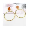 Fashion Best-selling Earrings Version Daily Tianhe Stone Large Circle
