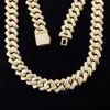 Stor lager VVS Moissanite Iced Out Miami Diamond Cuban Link Chain Sterling Sier 14K Rapper Hip Hop Necklace