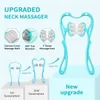 Neck Massager Therapy Neck and Shoulder Dual Trigger Point Roller Self-Massage Tool Relieve Hand Pressure Deep Massage 240312