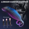 Triple anneau pénien vibrant, anneau de pénis extensible, vibrateur de Couple avec 9 Modes de Vibration, manchon, jouets sexuels pour adultes, Couples d'hommes