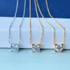 Schraubenschluckhalsketten Carter Jewelry Classic Bullhead Halskette Damen vier Klauen Mosang Single Diamond Anhängerkragen Kette Mode vielseitig vielseitig