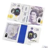 Autres fournitures de fête festives Prop Money Jouets UK Livres GBP 10 20 50 Fausses notes commémoratives Jouet pour enfants Cadeaux de Noël Dhicn