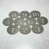 Rostfritt stål 23 mm runda nummer etiketter ihåliga ut nummerplattor tecken hangtags för nycklar metallnummer taggar markörer f2024225