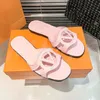 Designer Slippers Dames Sandalen Leren Platte Bodem Schoenen Klassiek Merk Zomer Strandschoen Casual Vrouw Buiten Slipper