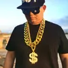 Correntes Big Chunky Colar Rapper Falso Corrente de Ouro 90s Hip Hop Plástico Traje Desempenho Adereços Jóias