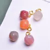 Link Bracelets 5PCS Natural Yanyuan Agate Pig Animal Pendant DIY Necklace Bracelet Children Healing Fengshui Jewelry Gift 8.5MM