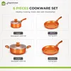 Batterie de cuisine Ensembles de casseroles et poêles antiadhésives de 6 pièces pour la cuisson - Casserole à revêtement en céramique Marmite avec couvercle Poêle à frire Cuivre