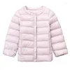 Down Coat Autumn and Winter Thin Children's Jacket Baby Inner Wearing Boy's Girls Short Collarless Long Sleeve Feather 036