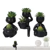 Fleurs décoratives plantes succulentes artificielles 3 pièces petite verdure dans un Pot en céramique pour salon salle de bain