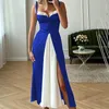 Casual Dresses 2024 Summer European and American Women's Sexy Tube Top Suspender Dress Color Matching Long For Women