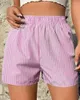 Damesshorts Gestreept Elastisch Hoge taille Rechte pijpen Zomersportbroeken Fashion Home Streetwear Strandkleding