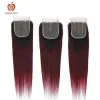 かつらT1B/99J赤い色ブラジル語のブルゴーニュストレートヘアバンドル閉鎖とApplegirl Remy Human Hair2/3/4 Ombre Bundles Closure