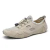 Casual skor andningsbara män loafers mesh läder för lapptäcke lägenheter sneakers man no-tie elastiska snören mockasins
