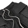 Pantalon pour hommes Surface de cire enduite foncée Double boucle Cargo Hommes Coton Parkour Sweat Casual Pantalon de cordon