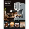 Ihomekee Italian Espresso Hine с 15 батончиками капучино, вспенивателем молока для эспрессо, капучино, латте и мокко, подходит для домашнего пивоварения, 1350 Вт