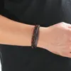 Biżuteria Bangle Classic punkowy styl etniczny opaska z koralikami bransoletka skóra pleciona kobiety bransoletki męskie magnes