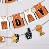 Party Decoration Basketball Theme Jersey Happy Birthday Pull Flag Cake Sign First